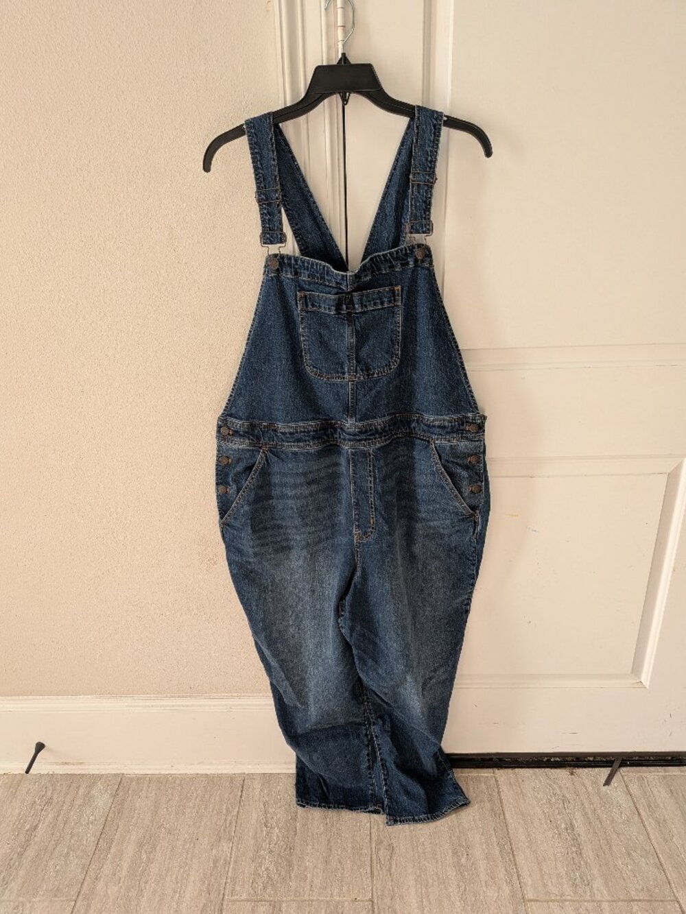 J.Crew Straight Leg Bib Overalls Womens 3X Blue Denim